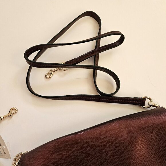 NEW Coach F34604 Crossgrain Mini Ruby Leather Crossbody Metallic Cherry - Picture 5 of 6